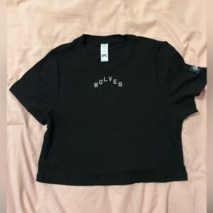 Darc Sports SHE Wolves Ribbed Black Crop Top